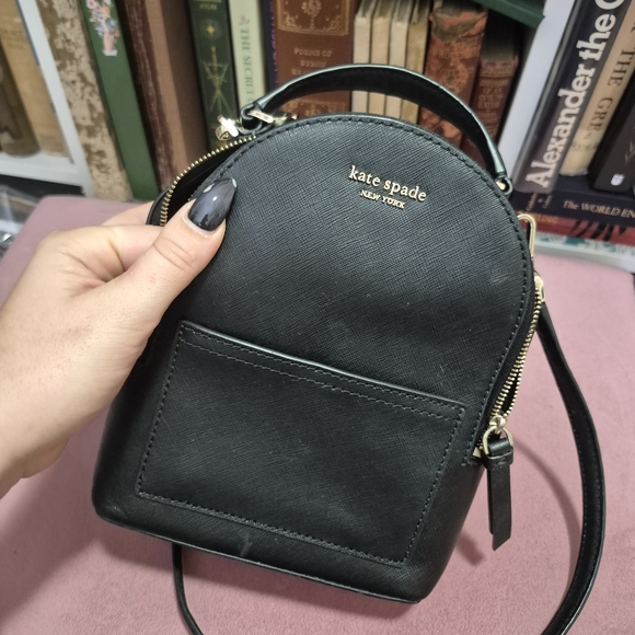 kate spade black mini backpack Chelsea Nylon Apple Print Club de Mode Bag Size Kate Spade Day Pack Mini